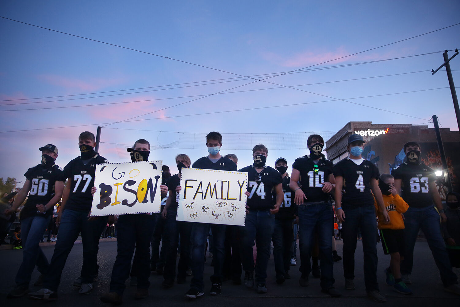 Buffalo High School’s football team closed out the parade walking